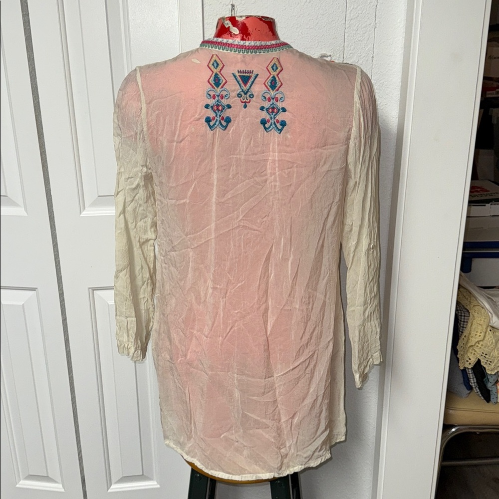 Johnny Was Embroidered top shirt blouse - Picture 5 of 7